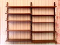 Mid Century Modern Wall Mounted Teak Shelving Unit