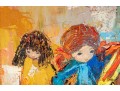 Edith Ferullo (Am. 1928-2008) Oil On Canvas Of Five Little Girls