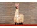 Fantastic Artisanal Carved And Painted Wooden Alpaca