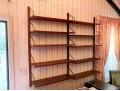 Mid Century Modern Wall Mounted Teak Shelving Unit
