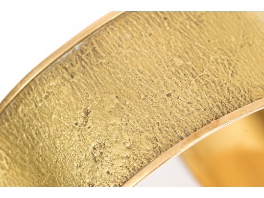 A Vintage 18K Yellow Gold Textured Cuff Bracelet