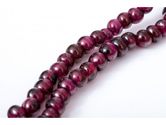 Pretty Four Strand Garnet Bead Torsade Bracelet, Short Length