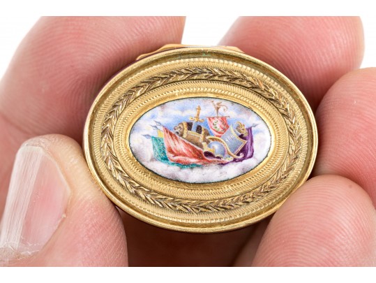 Two Vintage Gold Pill Boxes, 14K And 18K