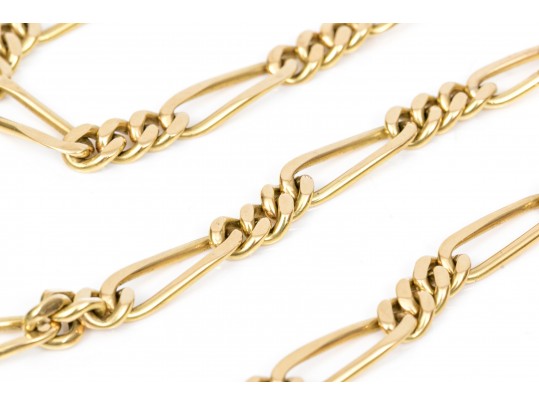Simple 18K Figaro Chain Eternity Necklace
