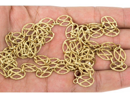 An 18K Yellow Gold Fancy Link Necklace