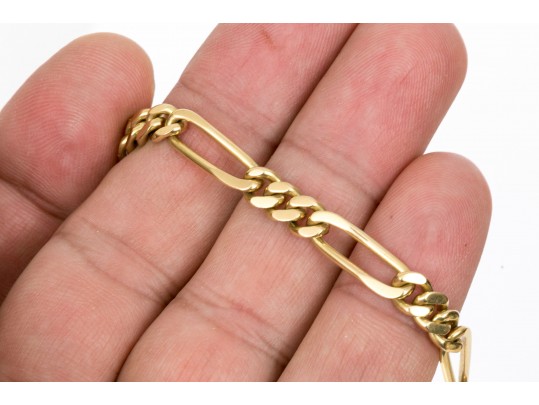 Simple 18K Figaro Chain Eternity Necklace