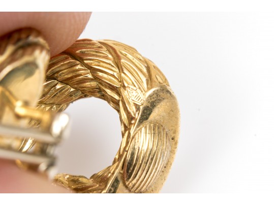 Dramatic 18K Serpentine Textured Rope Earrings