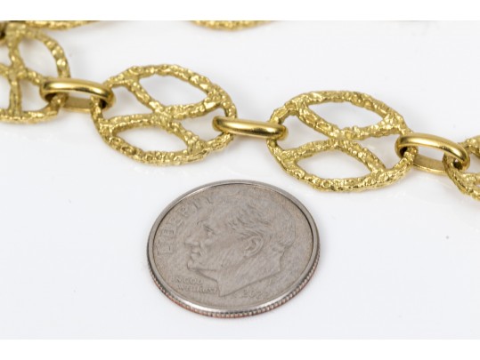 An 18K Yellow Gold Fancy Link Necklace