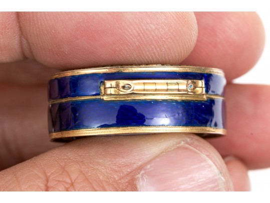 Two Vintage Gold Pill Boxes, 14K And 18K