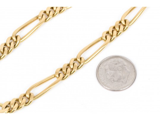 Simple 18K Figaro Chain Eternity Necklace