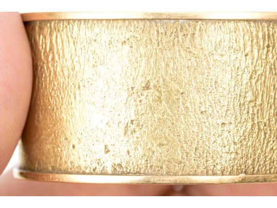 A Vintage 18K Yellow Gold Textured Cuff Bracelet
