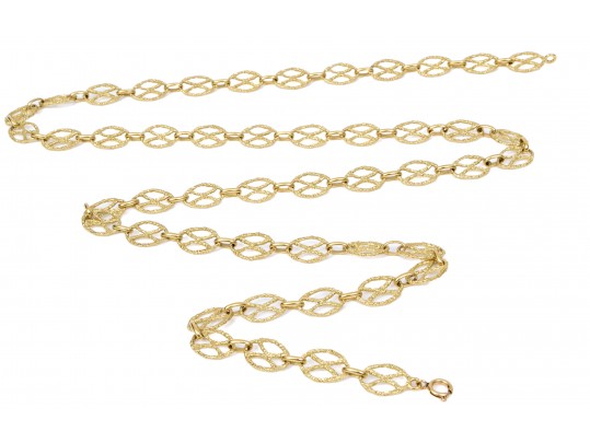 An 18K Yellow Gold Fancy Link Necklace