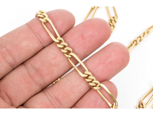 Simple 18K Figaro Chain Eternity Necklace