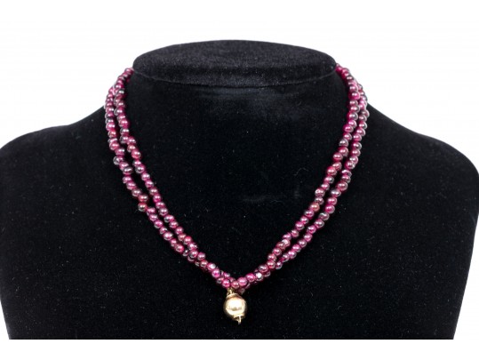 Pretty Four Strand Garnet Bead Torsade Bracelet, Short Length