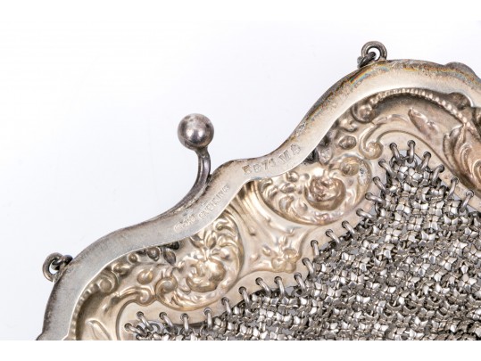 Elegant Sterling Silver Vintage Mesh Hand Bag