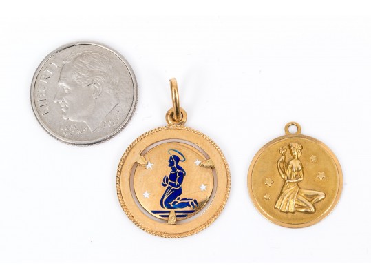 Two 18K Deity Pendants