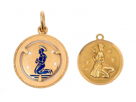 Two 18K Deity Pendants