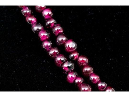 Pretty Four Strand Garnet Bead Torsade Bracelet, Short Length