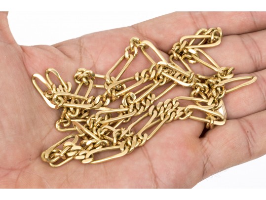 Simple 18K Figaro Chain Eternity Necklace