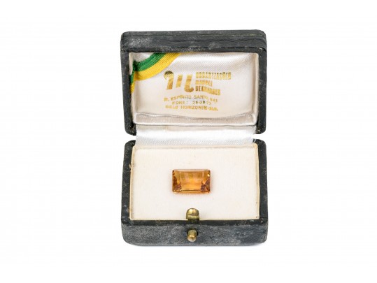 Loose Stone: One Rectangular Cut Dark Citrine, 10.25 Cts.