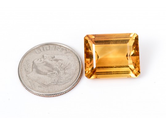 Loose Stone: One Rectangular Cut Dark Citrine, 10.25 Cts.