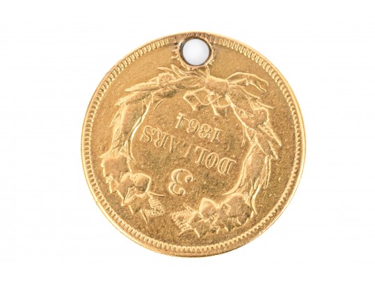 1864 American $3 Princess Head Gold Coin