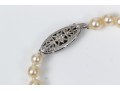 Stunning Delicate Graduated Cultured Pearl Necklace, With A 14k White Gold Clasp
