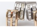 14k Impactful Two Tone Baguette Set Zig Zag Profile Earrings, App. 0.66 TCW