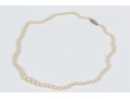 Stunning Delicate Graduated Cultured Pearl Necklace, With A 14k White Gold Clasp