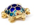 Hidalgo 18k Yellow Gold Charming Blue Enamel Turtle Brooch