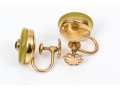 14k Yellow Gold Vintage Bakelite And Diamond Set Earrings, App. 0.28 TCW, Screw Style Backs
