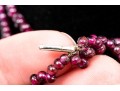 Pretty Four Strand Garnet Bead Torsade Bracelet, Short Length