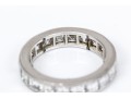 Platinum Stunning Princess Cut Diamond Eternity Band, Approximately 3.60 TCW, Size 3.75