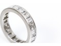 Platinum Stunning Princess Cut Diamond Eternity Band, Approximately 3.60 TCW, Size 3.75