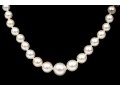 Stunning Delicate Graduated Cultured Pearl Necklace, With A 14k White Gold Clasp
