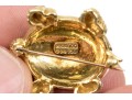 Hidalgo 18k Yellow Gold Charming Blue Enamel Turtle Brooch