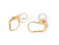 18k Yellow Gold Simple Cultured Pearl Drop Earrings, Featuring An 8.25mm Cultured Pearl