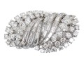 Platinum And 14k Magnificent Diamond Dress Clip/Brooch, Approximately 9.18 TCW