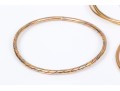 14k Yellow, White And Rose Gold Stack Of Five Slip On Bangles, Assorted Styles And Diameters
