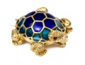 Hidalgo 18k Yellow Gold Charming Blue Enamel Turtle Brooch