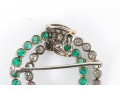 14k White Gold Fabulous Emerald And Diamond Double Circle Brooch
