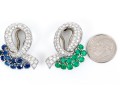A Pair Of Opposing Platinum And White Gold & Gem-Set Ear Clips