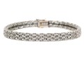 18k White Gold Handsome Woven Basket Weave Bracelet