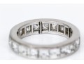 Platinum Stunning Princess Cut Diamond Eternity Band, Approximately 3.60 TCW, Size 3.75