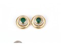 A Pair Of Vintage 18K Diamond And Malachite Ear Clips