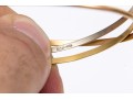 14k Yellow, White And Rose Gold Stack Of Five Slip On Bangles, Assorted Styles And Diameters
