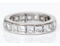 Platinum Stunning Princess Cut Diamond Eternity Band, Approximately 3.60 TCW, Size 3.75