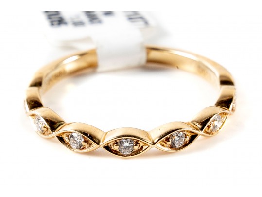 14k Yellow Gold Dainty Diamond Ring Size 6.25