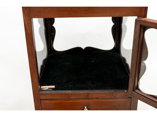 Elegant Antique Mahogany Glass-Paned Vitrine Cabinet