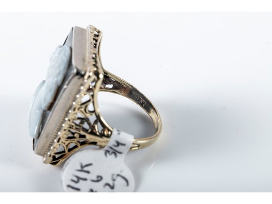 14k Yellow Gold Cameo Ring